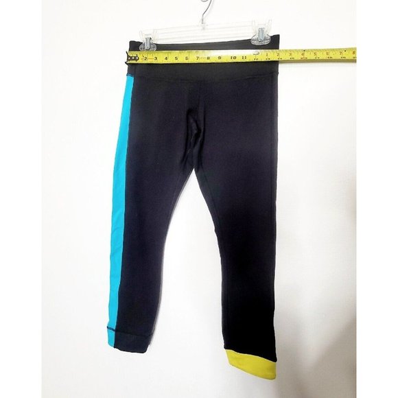 Lululemon Amped Cropped Colorblock Leggings Womens Size 6 Multicolored Fitness - Picture 6 of 9